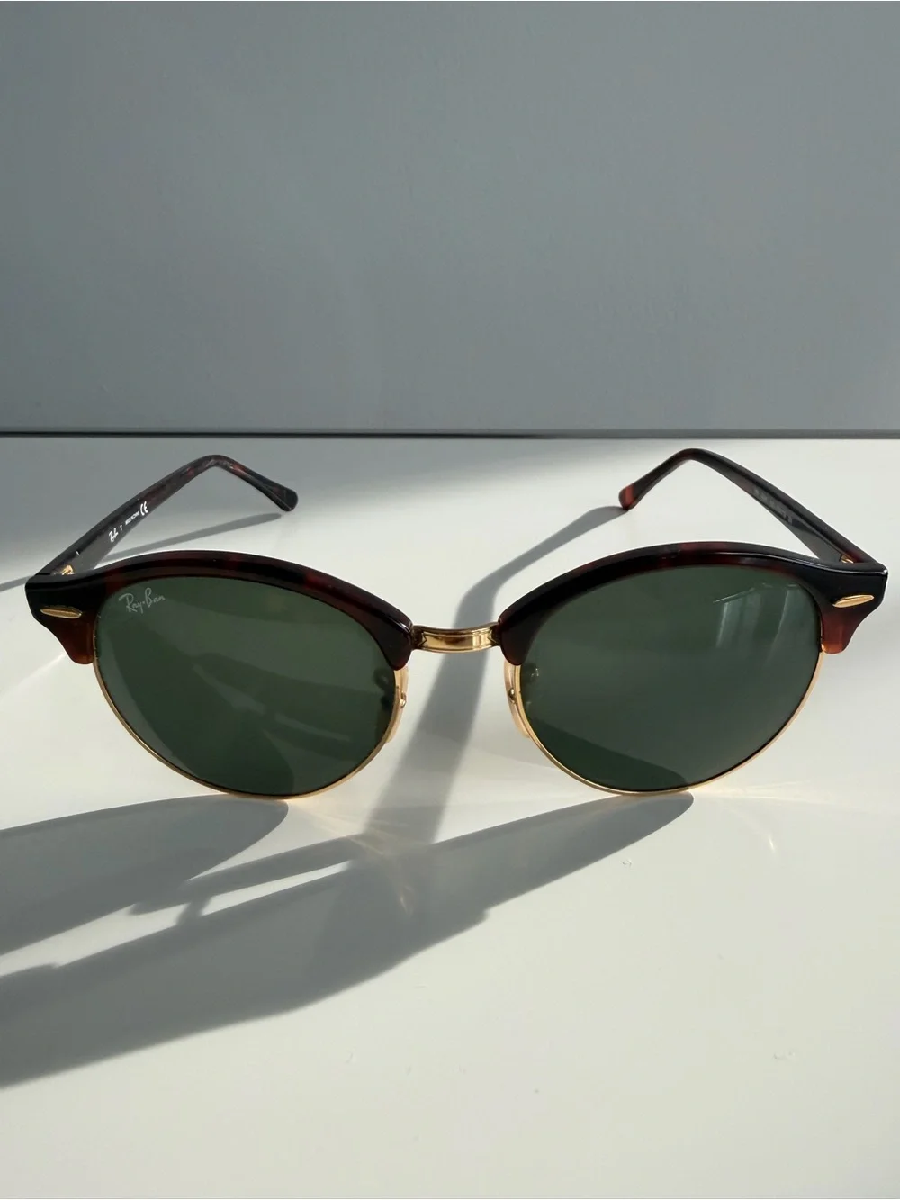 Ray Ban Clubround Sunglasses Havana Frame Green Lenses
